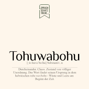 Schöne Wörter Bedeutung Definition und Herkunft des Wortes Tohuwabohu