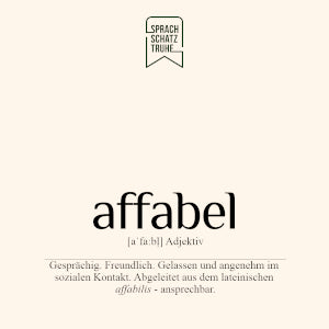 Definition und Etymologie des Wortes affabel