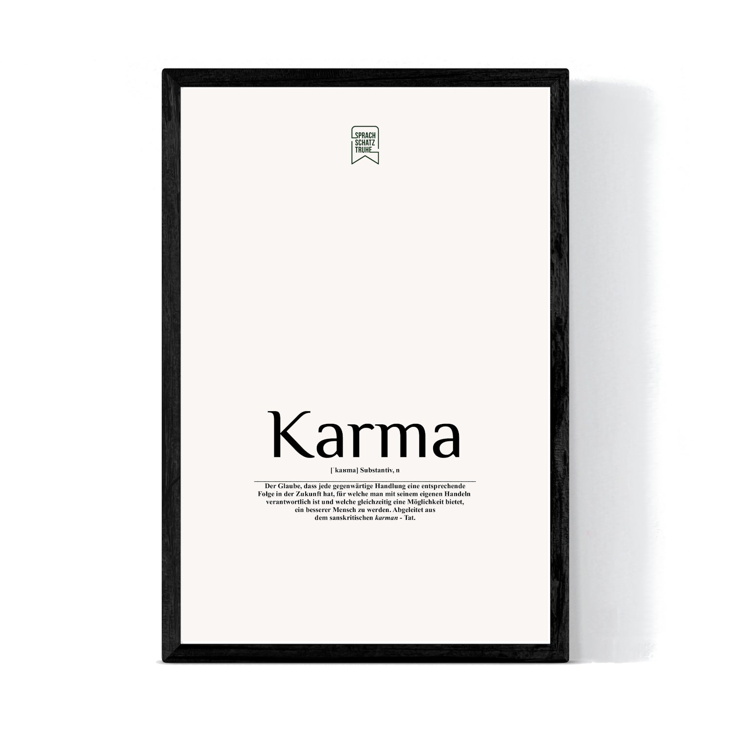 Poster mit Wort Definition - Karma - Sprachschatztruhe