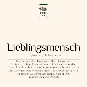 Bedeutung, Definition und Beschreibung des Wortes Lieblingsmensch