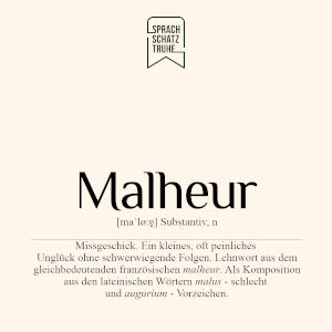 Bedeutung, Definition und Herkunft des Wortes Malheur