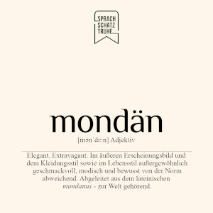 Definition und Etymologie des Wortes mondaen