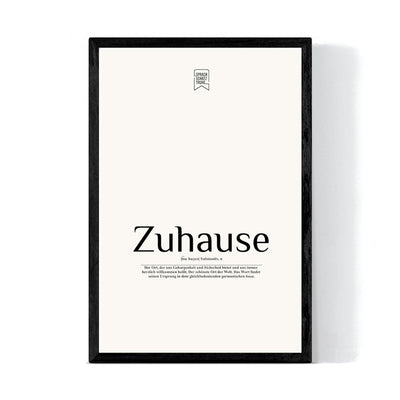Zuhause Wandbild - Sprachschatztruhe - Poster - Wanddeko 